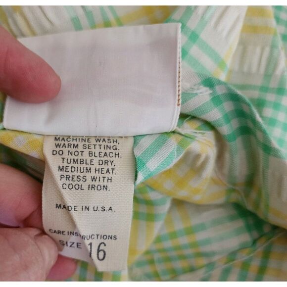 Vintage 70s Jantzen A-Line Skirt Womens Size M Green Pastel Plaid Preppy - Picture 4 of 4